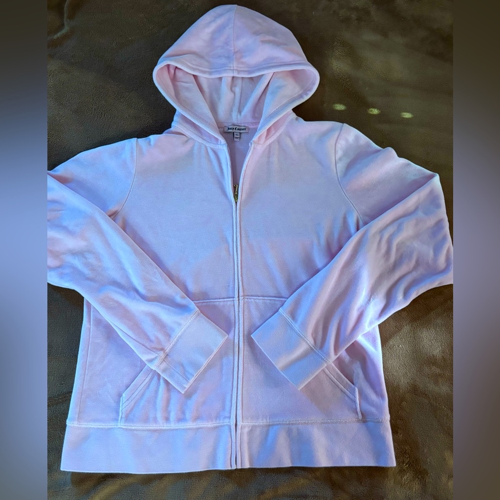 Baby pink Juicy Couture zip hoodie. XL